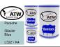 Preview: Porsche, Glacier Blue, L32Z / K4: 500ml Lackdose + 500ml Klarlack + 250ml Härter - Set, von ATW Autoteile West.